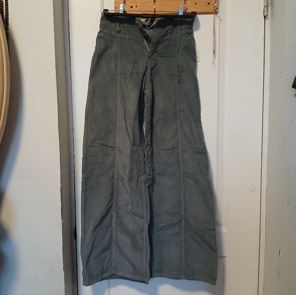 We The Free Wide-Leg Chino Pants in Olive Green